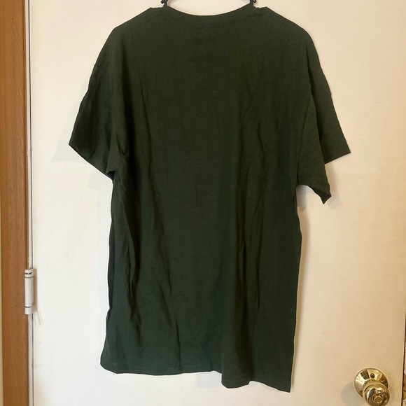 NWT Large MAD Engine Green Santa Dinosaur  Novelty Short Sleeve Tee - Picture 2 of 7